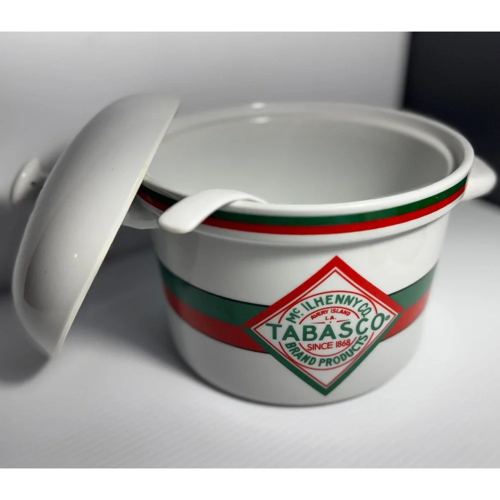 Tabasco McIlhenny Ceramic Soup Tureen Serving Bowl w/Lid & Ladle 2.5 Quart